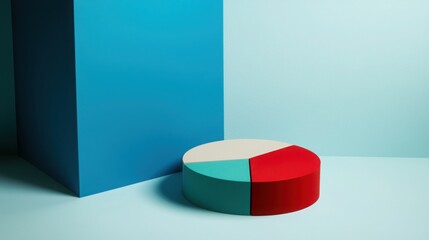 Poster - A red and green pie chart depicting segmented data representation for effective visualization and statistical analysis