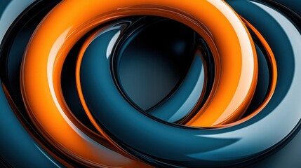 Poster - Dynamic black and orange swirl design creating an eye-catching abstract visual with a sense of motion and energy