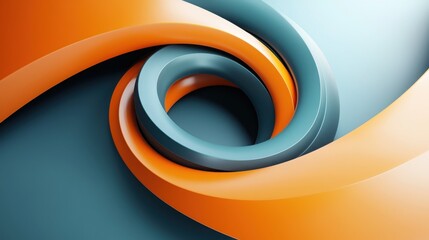 Poster - Intricate spiral design featuring intertwined rings that create a captivating abstract visual of curved lines and motion
