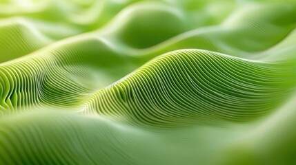 Poster - Fluid green wave pattern illustrating concepts of innovation and sustainability in modern abstract design aesthetics
