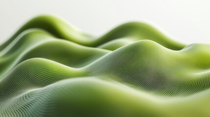 Poster - Captivating green wave pattern illustrating energy flow through green grid in an abstract representation of nature