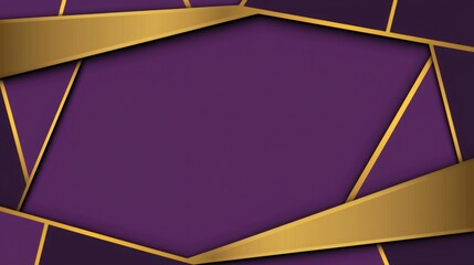 Poster - Striking purple and gold geometric background featuring complex patterns and shapes for a luxurious visual appeal