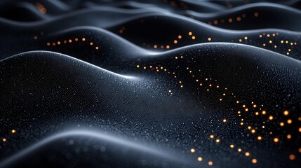 Poster - Elegant black background adorned with shimmering gold dots creating a luxurious and sophisticated visual experience