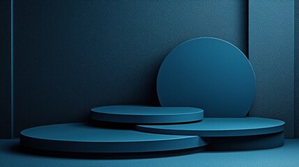 Poster - bright blue egg placed elegantly on a table surrounded by soft lighting and minimalistic design elem