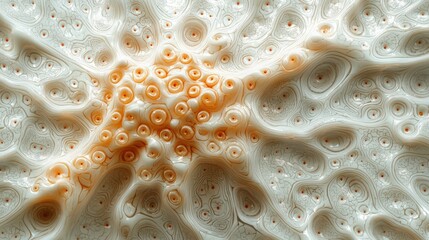 Poster - Mesmerizing white and orange swirl capturing the essence of abstract creativity in a colorful neural network design