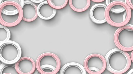 Poster - Elegant pink and white circle frame design perfect for artistic presentations offering a sophisticated touch