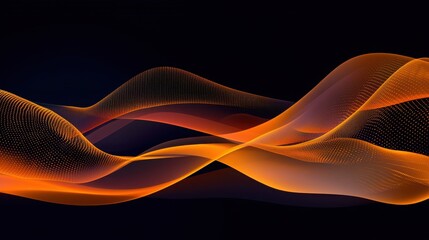 Poster - Striking wave of orange and yellow flowing together in an abstract design illustrating warmth and energy