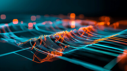 Poster - Dynamic data visualization digital realm graphic design abstract environment close-up view conceptual art