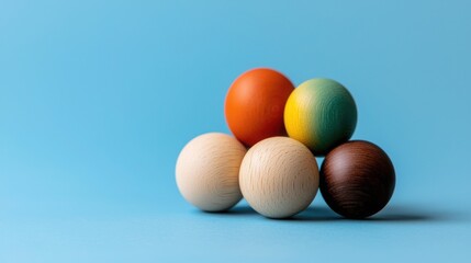 Poster - Collection of colorful wooden eggs symbolizing the importance of diverse hiring practices in a modern workforce