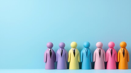 Poster - Diverse group of people standing in a line demonstrating the significance of inclusivity and collaboration in hiring