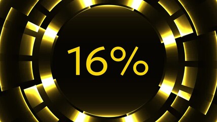 Poster - motion graphics video clip in bright light golden circle colors looped 0 to 100 percent animated