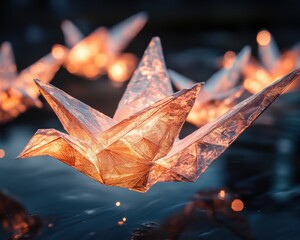 Aufkleber - Reach As High As You Can Day Luminous Origami Evolution - Transformative Design and Creative Potential in Innovative Mindset Workshops