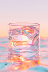 Poster - Holographic Glass Aesthetics Luxe Liquid Crystal Minimalism for Digital Wellness Trends and Immersive Brand Storytelling