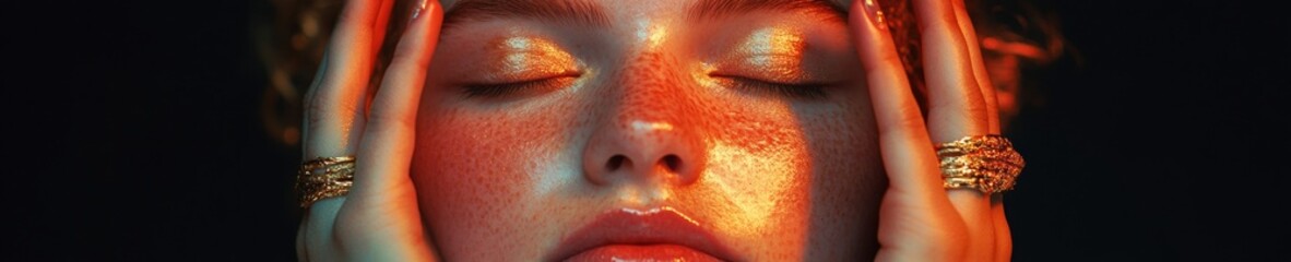 Poster - Mindful Wellness Radiance Golden Hour Meditation Aesthetic for Holistic Self-Care and Digital Wellness Trends in Luxury Personal Transformation