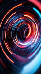 Fototapete - Cybernetic Vortex Immersive Digital Spiral Visualizing AI-Driven Data Flow, Next-Gen Tech Aesthetic for Futuristic Marketing and Design Innovation