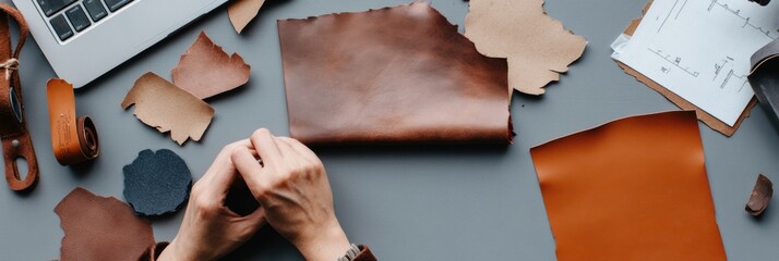 Aufkleber - Minimalist Financial Design Crafting Modern Leather Workflows with Precision - Innovative Student Debt Management for Digital Professionals