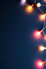 Poster - Luminous Winter Nostalgia Soft Glowing String Lights Creating Intimate Ambient Warmth for Cozy Holiday Storytelling and Emotional Design