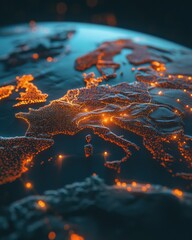 Poster - National Rubber Eraser Day Illuminating Global Market Expansion through Holographic Data Visualization, Advanced Business Network Strategy for Digital Transformation