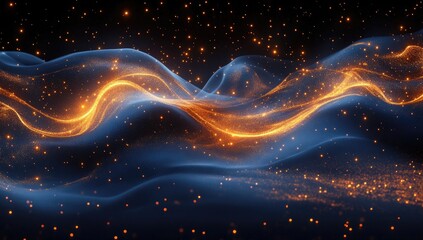 Poster - Abstract Flowing Particles With Vibrant Colors