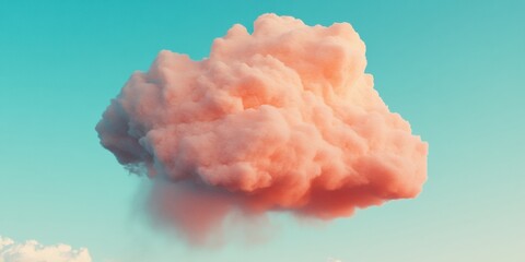 Fototapete - Dreamy Pastel Climate Tech Soft AI- Cloud Visualization Inspiring Atmospheric Data Modeling and Environmental Insights for Next-Gen Innovation