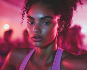 Poster - Neon Fitness Revolution Gen Z Wellness Aesthetic - Empowering Urban Movement and High-Energy Performance Lifestyle Visual