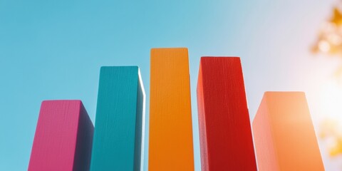 Poster - Minimalist Financial Freedom Visualization Gradient Bar Graph Illustrating Debt Reduction Strategy with Vibrant Color Psychology for Next-Gen Wealth Management