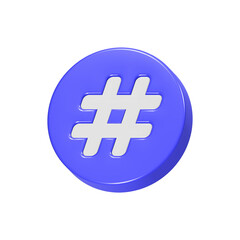 Poster - hashtag icon trend logo 3d rendering blue color