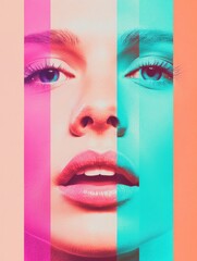 Leinwandbilder - Chromatic Identity Risograph-Inspired Visual Ethnography of Perceptual Fragmentation in Digital Wellness and Gen Z Creative Expression