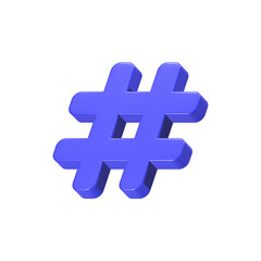 Poster - hashtag icon trend logo 3d rendering blue color