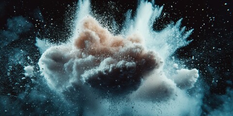 Poster - Kinetic Explosion Dynamics High-Fidelity VFX Particle Simulation Showcasing Transformative Energy Burst for Advanced Digital Media and Immersive Design