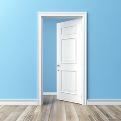 Poster - an open white door reveals an inviting glimpse of the interior