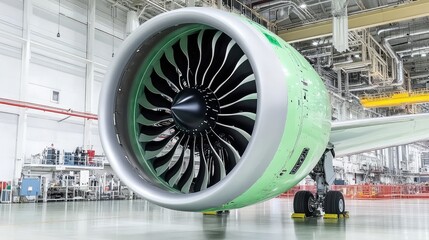 Aufkleber - Close-up of a jet engine turbine's intricate mechanical parts, highlighting aerospace engineering and precision manufacturing.