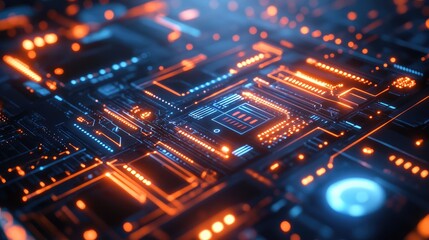 Poster - Industrial smart grid with interconnected AI-powered energy systems, glowing power lines, and futuristic control panels.