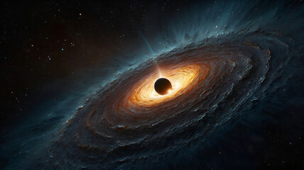Wall Mural - Astrophysical Phenomenon: Black Hole Warping Time and Space