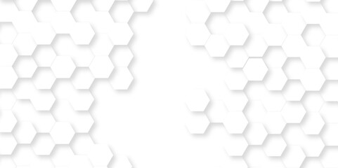 Fototapete - Abstract emboss white Hexagonal Background. Luxury White Pattern. Vector Futuristic minimal honeycomb mosaic white background. geometric mesh cell texture. modern futuristic wallpaper.	
