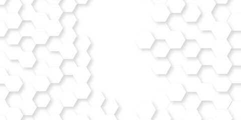 Fototapete - Emboss White Hexagonal Background. Luxury White Pattern. Vector Illustration. 3D Futuristic abstract honeycomb mosaic white background. geometric mesh cell texture. modern futuristic wallpaper.