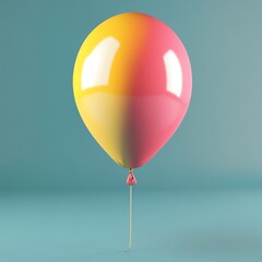 Poster - Single Two-Tone Balloon: A Minimalist Celebration