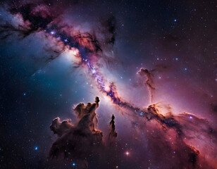 space galaxy background, starry cosmic nebula and deep space universe galaxies, abstract background 