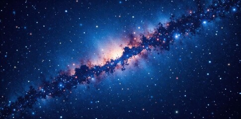 Vast Milky Way galaxy with stars and space dust in the dark blue universe background , cosmos, astronomical, space