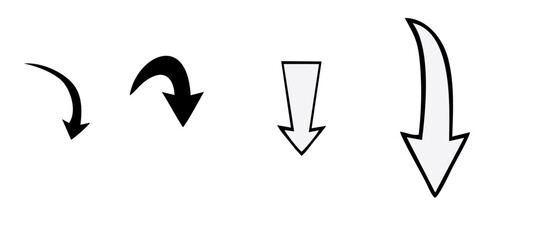 Down arrow vector icon set