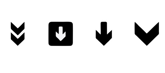 Down arrow vector icon set