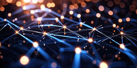 Leinwandbilder - A pulsating, digital plexus of black lines and dots, forming a futuristic grid and intricate connections, representing the interconnectedness of data and intelligence in