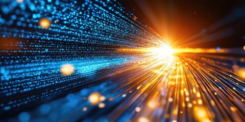 Leinwandbilder - A world of data and light, where information flowed like a river, shaping our lives and connecting us across vast distances.