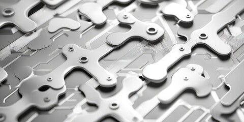 Leinwandbilder - A sleek, silver circuit board, its intricate network of pathways pulsing with digital energy, housed a powerful processor, the heart of a secure network, and a blockchain