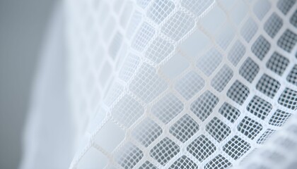 Abstract Mesh Pattern: A close-up captures the intricate texture and geometric design of a delicate, translucent mesh fabric, highlighting its elegant simplicity. 