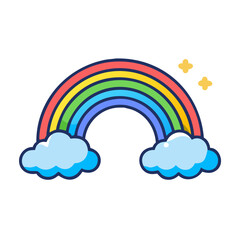 Wall Mural - rainbow and clouds generated vector