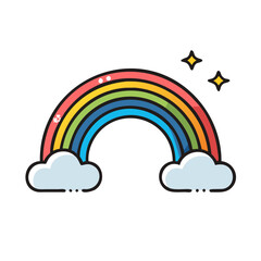 Wall Mural - rainbow and clouds generated vector