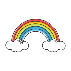 Wall Mural - rainbow and clouds generated vector