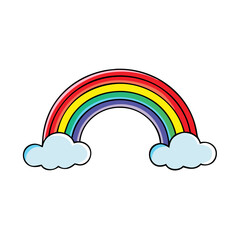 Wall Mural - rainbow and clouds generated vector