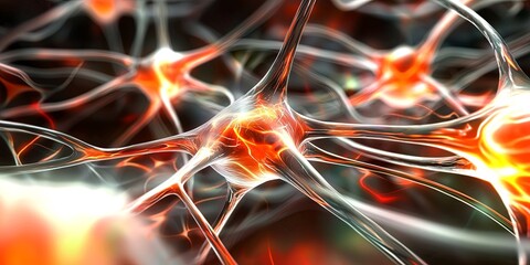 Leinwandbilder - Tiny building blocks of the nervous system, neurons communicate through electrical and chemical signals, forming the intricate network responsible for thoughts and action